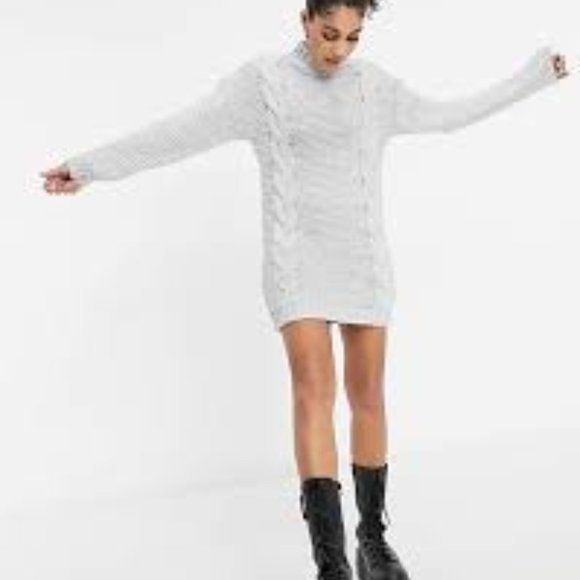 ASOS Sweaters - Sale! NaaNaa Cable Knit Sweater in Light Gray -One Size